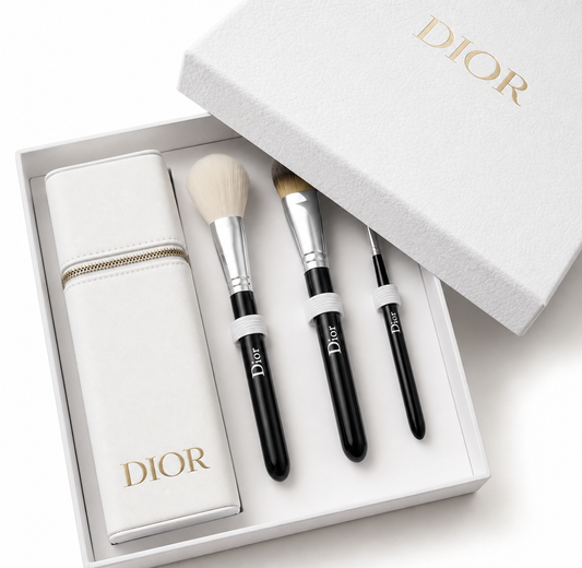 Dior Backstage 3pc Makeup Brush Set + Case Limited Ed Gift Boxed