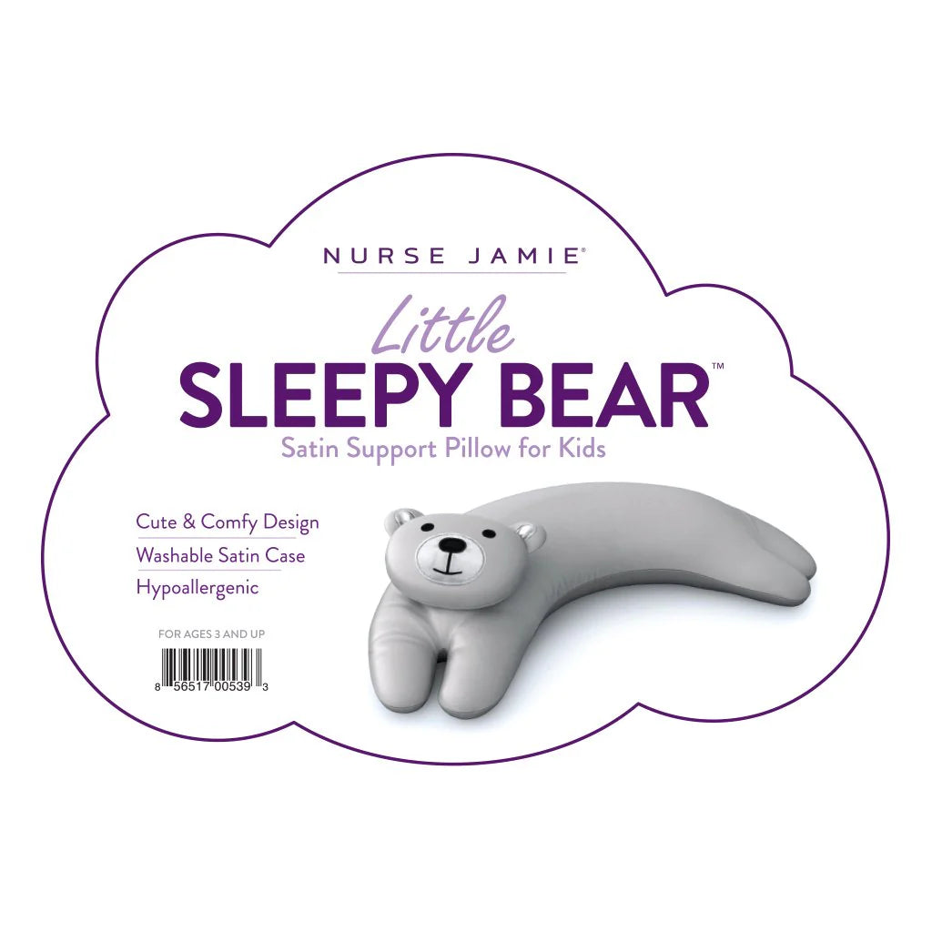 NURSE JAMIE, LITTLE SLEEPY BEAR SATIN SUPPORT PILLOW FOR KIDS