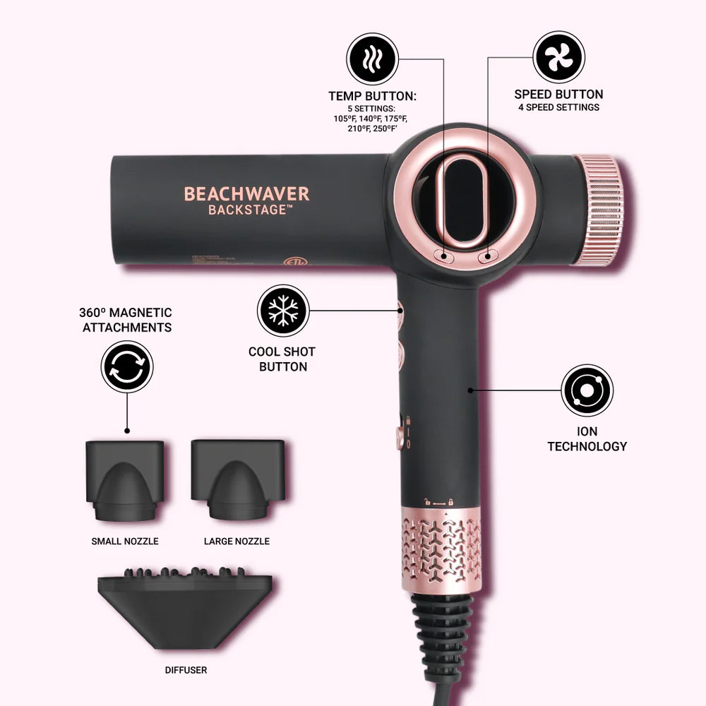 BEACHWAVER BACKSTAGE DRYER - MIDNIGHT ROSE