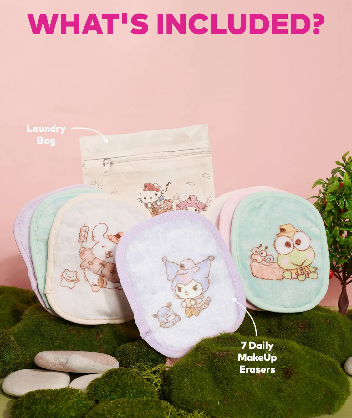 THE ORIGINAL MAKEUP ERASER, x Hello Kitty Camping 7-Day MakeUp Eraser Set