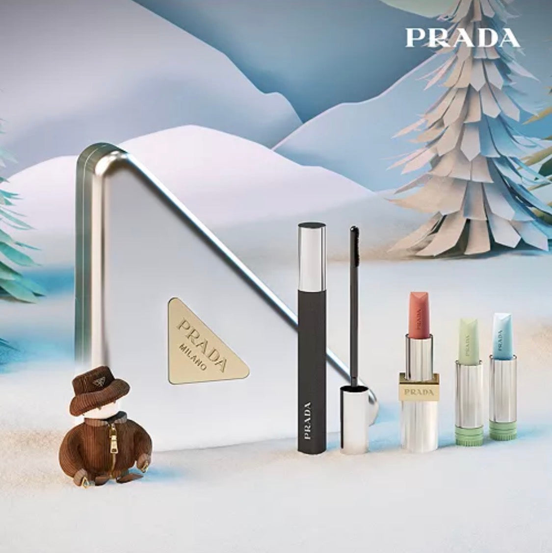 Prada Beauty PRADA 4-Pc. Beauty Triangle-Shaped Metallic Clutch Makeup Set