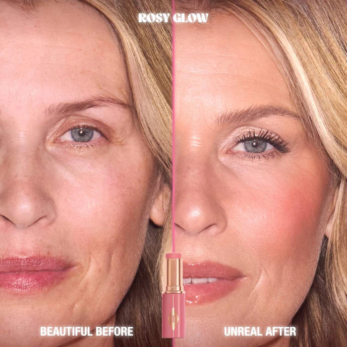 Charlotte Tilbury, Unreal Lip + Cheek Glow Blush Stick with Hyaluronic Acid