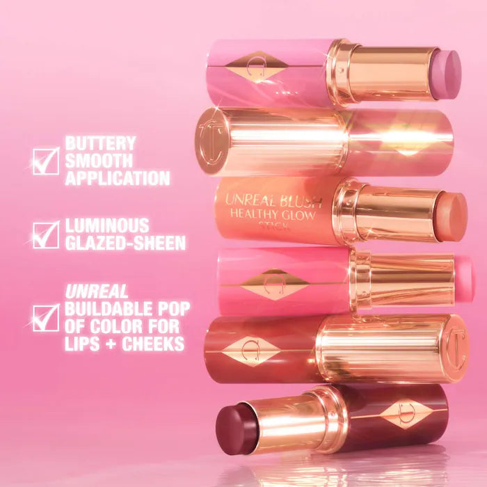 Charlotte Tilbury, Unreal Lip + Cheek Glow Blush Stick with Hyaluronic Acid