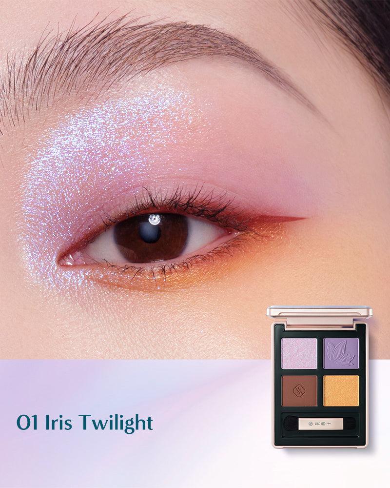 FLORASIS, BUTTERFLY GLITTER QUAD EYESHADOW PALETTE