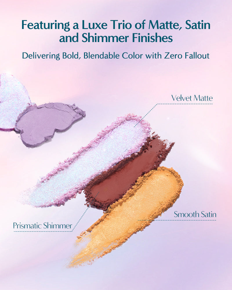 FLORASIS, BUTTERFLY GLITTER QUAD EYESHADOW PALETTE
