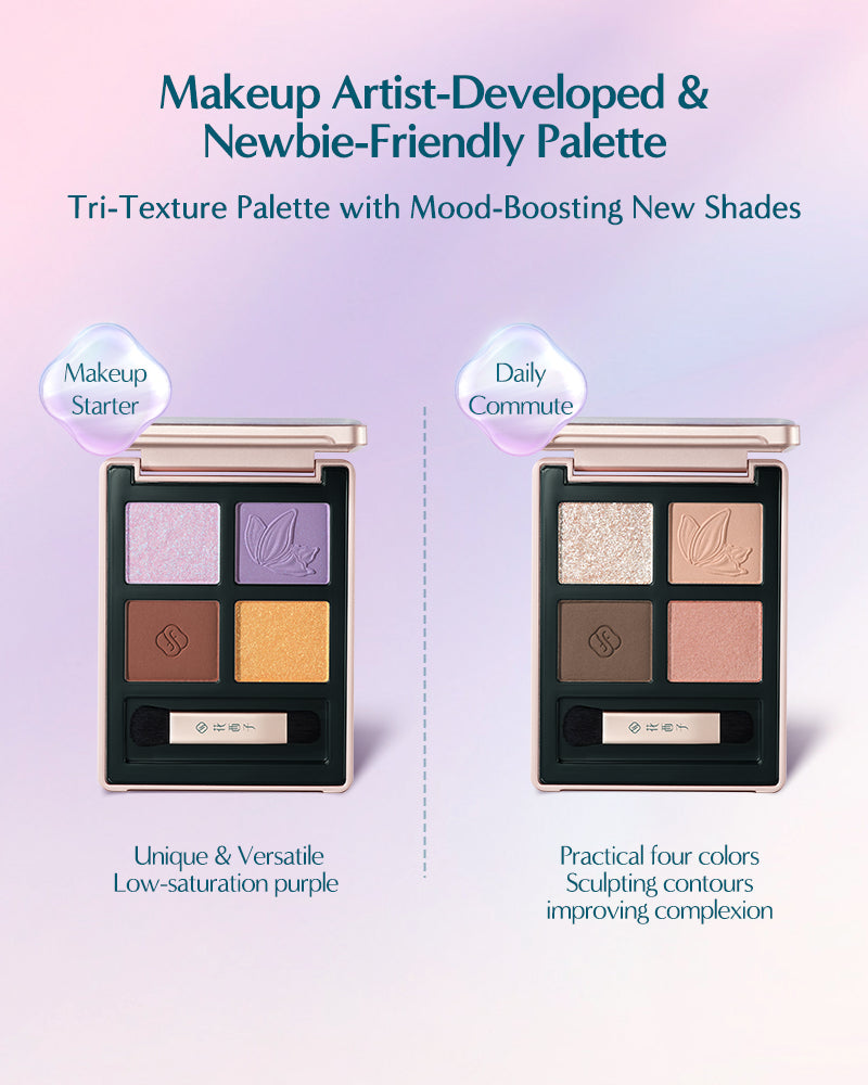 FLORASIS, BUTTERFLY GLITTER QUAD EYESHADOW PALETTE