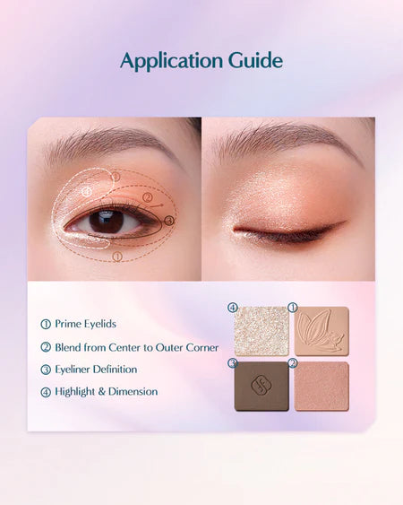 FLORASIS, BUTTERFLY GLITTER QUAD EYESHADOW PALETTE