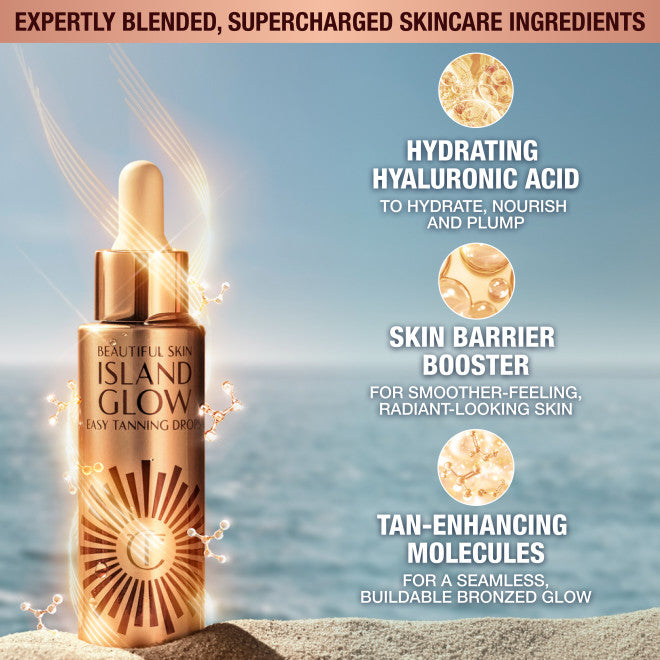 CHARLOTTE TILBURY, NEW! BEAUTIFUL SKIN ISLAND GLOW EASY TANNING DROPS
