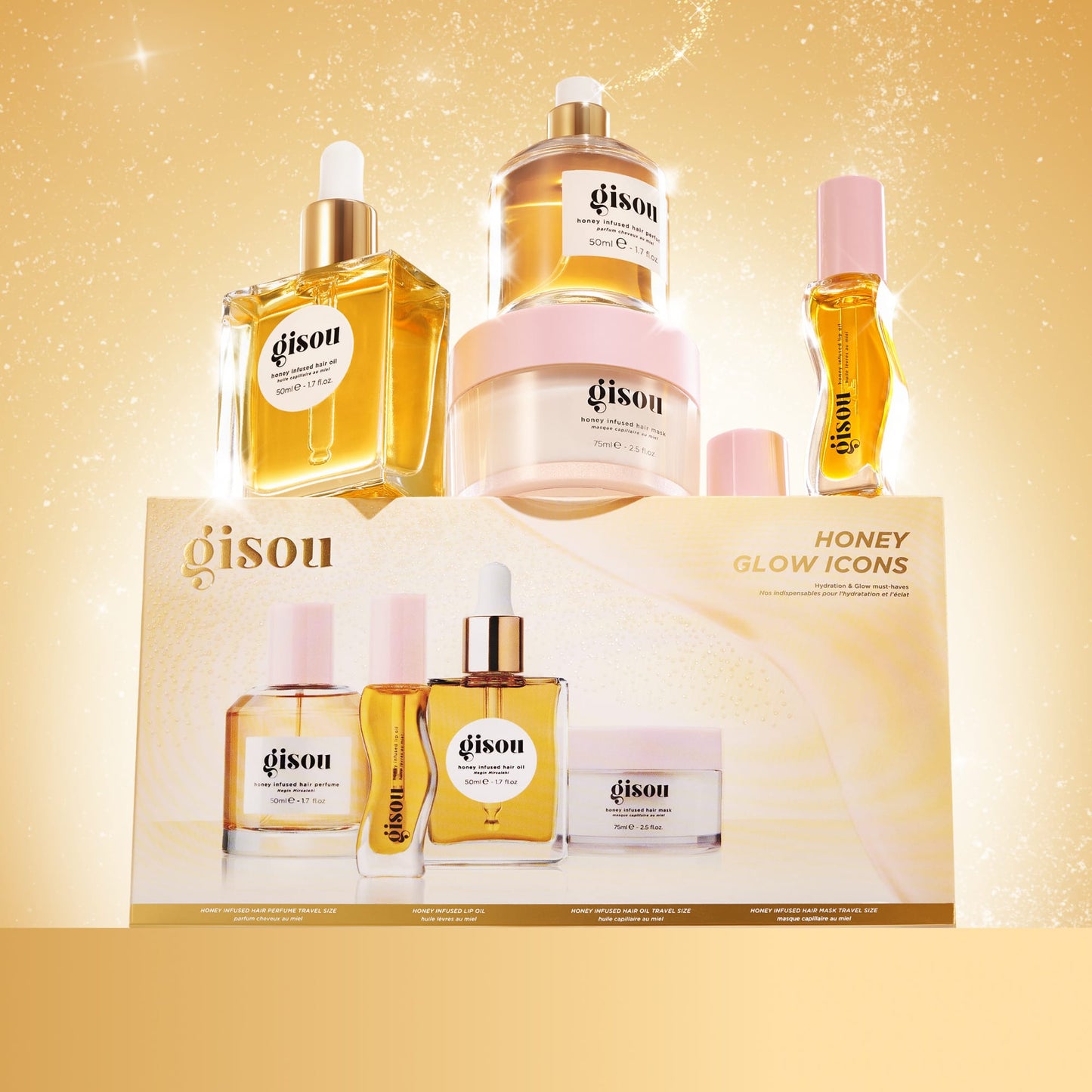 Gisou, Honey Glow Icons Bestsellers Gift Set