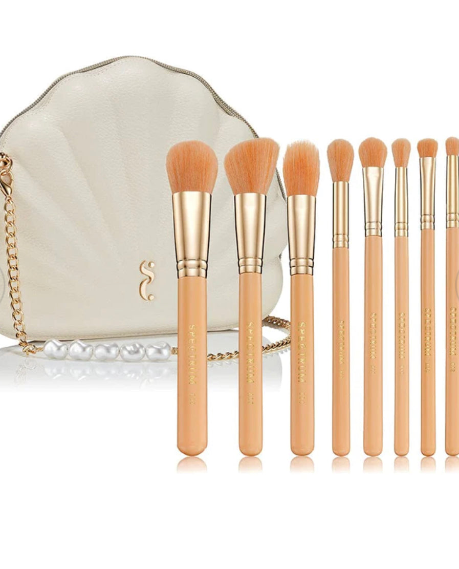 SPECTRUM, Glam Clam 10 Piece Makeup Brush Set in Bag