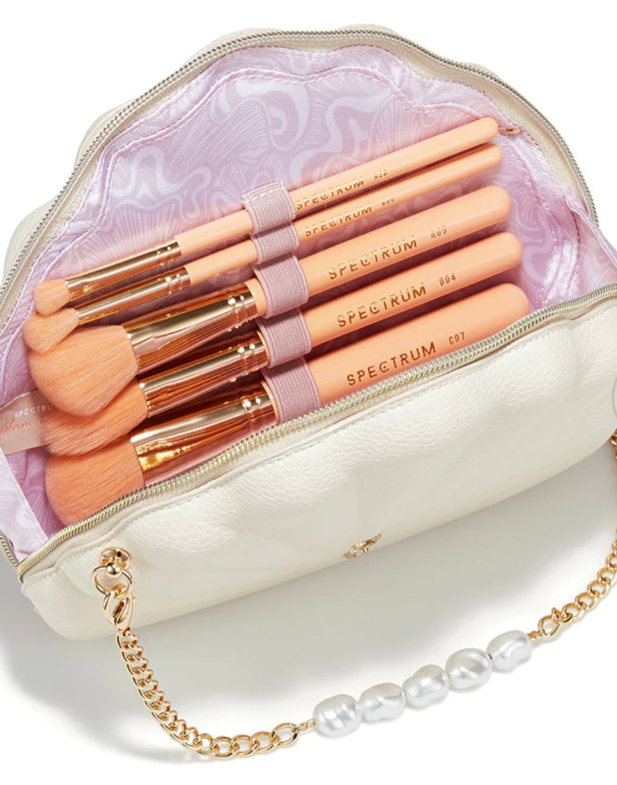 SPECTRUM, Glam Clam 10 Piece Makeup Brush Set in Bag