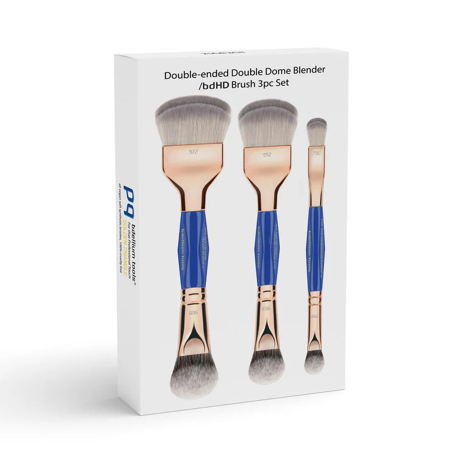 BDELLIUM TOOLS, GOLDEN TRIANGLE DOUBLE-ENDED DOUBLE DOME BLENDER / BDHD BRUSH 3PC. SET