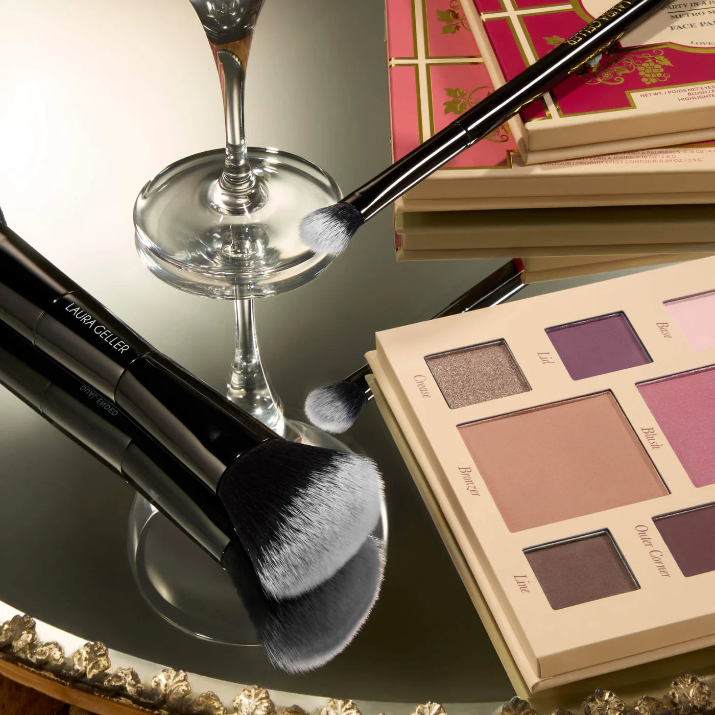LAURA GELLER, The Party Perfect Kit (6PC) Includes: 4 Palettes, Eyeshadow Brush & Dual-Ended Blush and Bronzer Brush