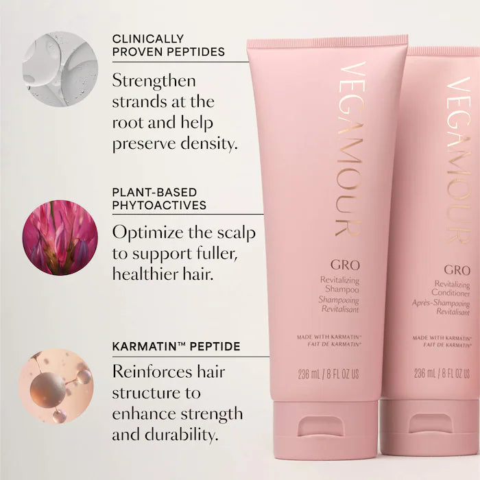 Vegamour GRO Hair Serum and Shampoo & Conditioner Hair Gift Set