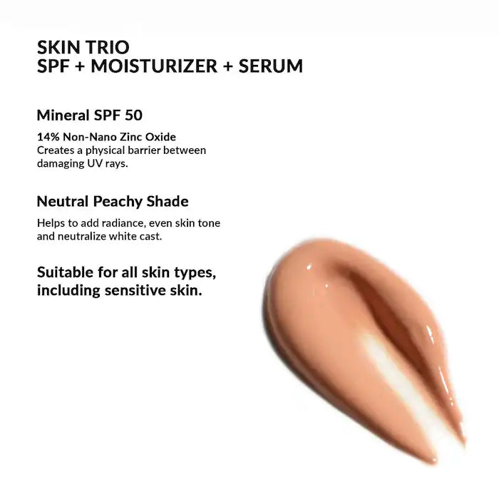 REFY Skin Trio Mineral SPF 50 Moisturizer and Brightening Serum with Squalane