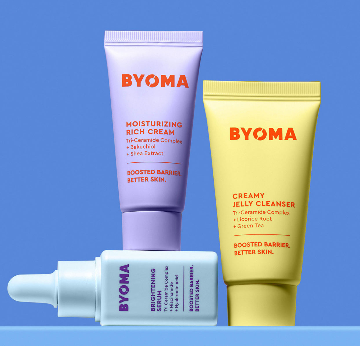 BYOMA, SO BRIGHT SET, MINI CLEANSER, MINI RICH CREAM, MINI BRIGHTENING SERUM