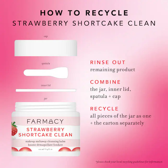 Farmacy Strawberry Shortcake Clean Makeup Meltaway Cleansing Balm
