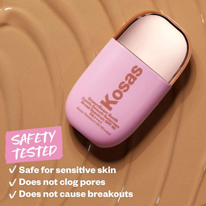 Kosas, DreamBeam Silicone-Free Mineral Sunscreen SPF 40 with Ceramides and Peptides