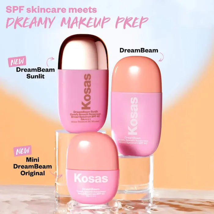 Kosas, DreamBeam Silicone-Free Mineral Sunscreen SPF 40 with Ceramides and Peptides