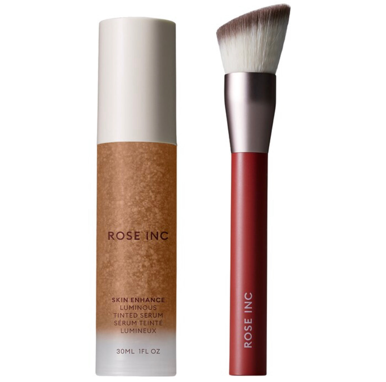 ROSE INC, SKIN ENHANCING DUO, LUMINOUS SKIN TINT & FOUNDATION BRUSH
