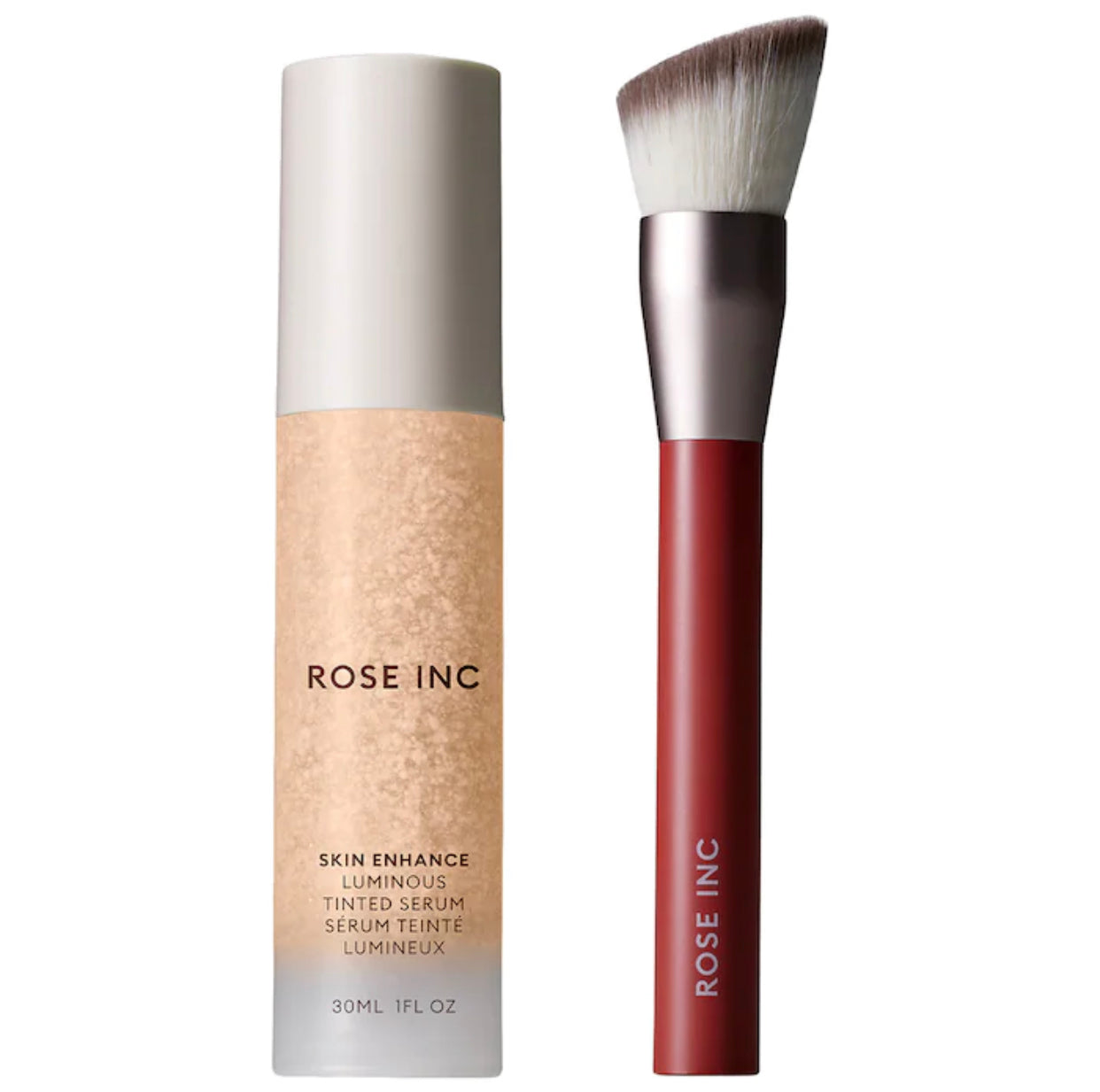 ROSE INC, SKIN ENHANCING DUO, LUMINOUS SKIN TINT & FOUNDATION BRUSH
