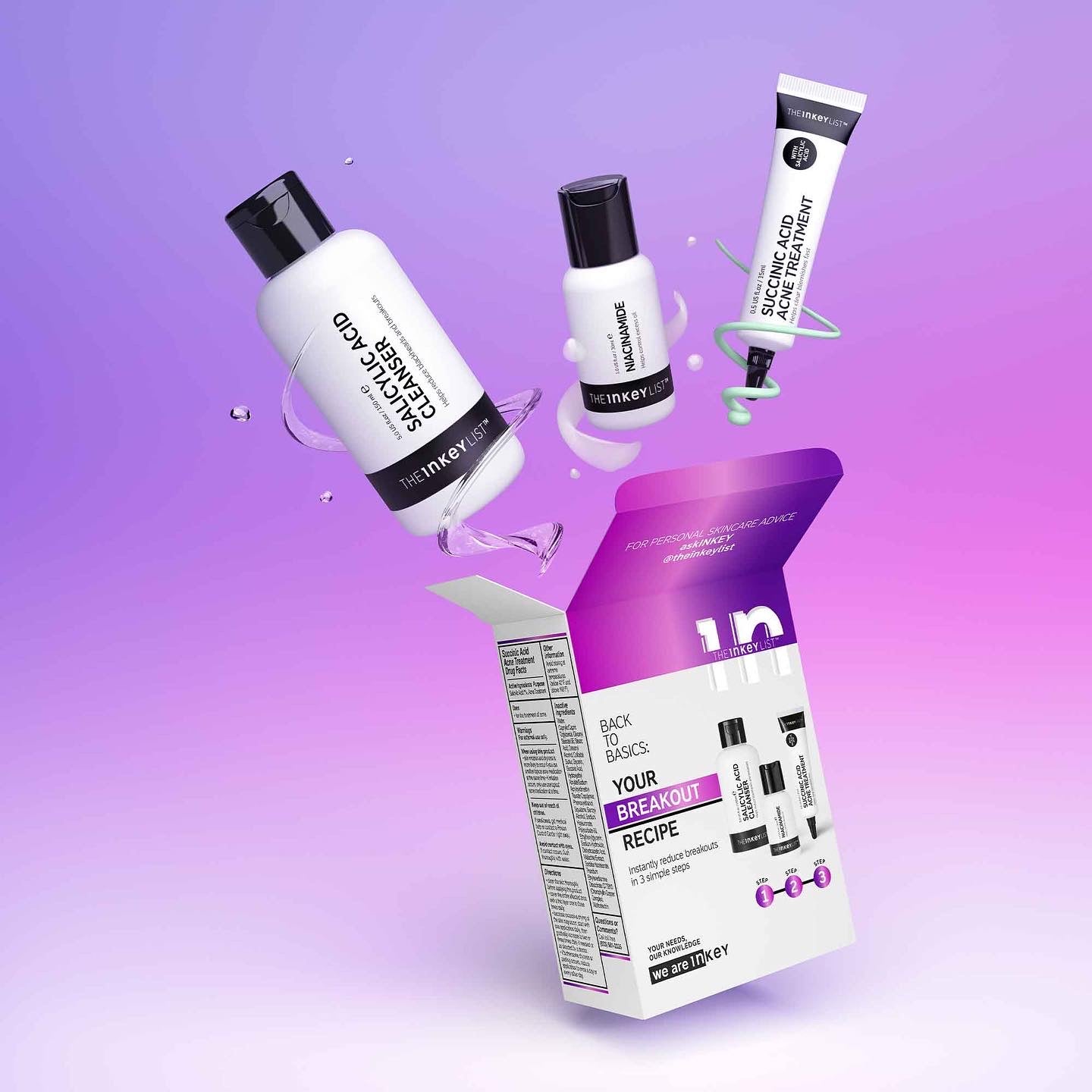 THE INKEY LIST, Back to Basics: Goodbye Acne Skincare Set