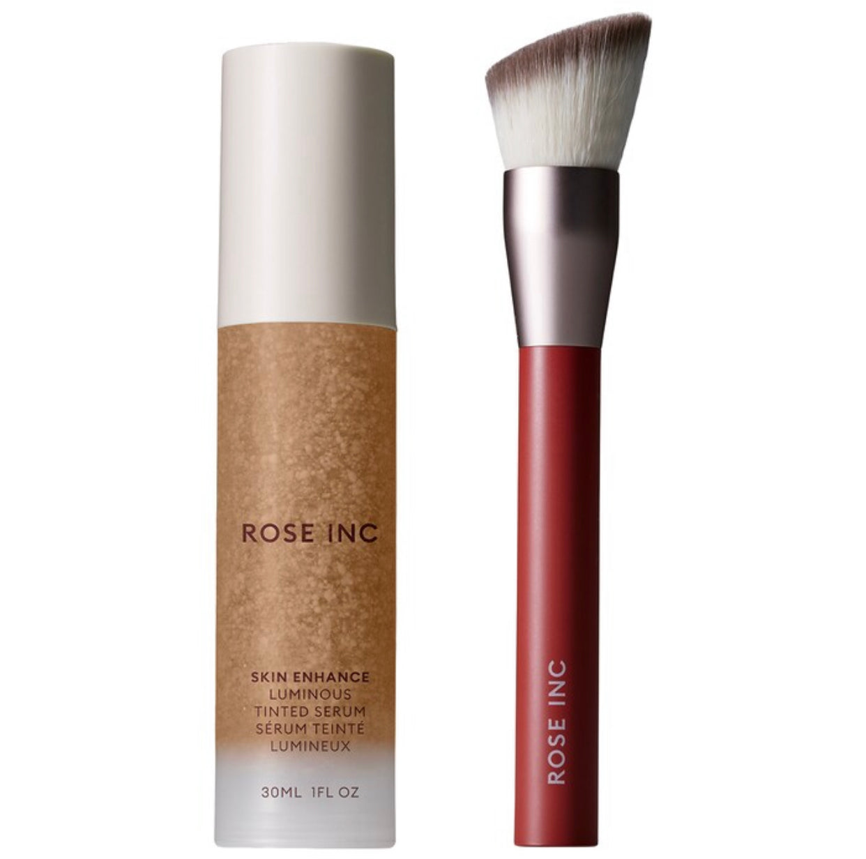 ROSE INC, SKIN ENHANCING DUO, LUMINOUS SKIN TINT & FOUNDATION BRUSH