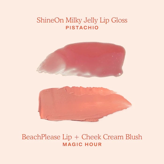 TOWER 28 BEAUTY, DREAM TEAM LIP GLOSS + CREAM BLUSH SET