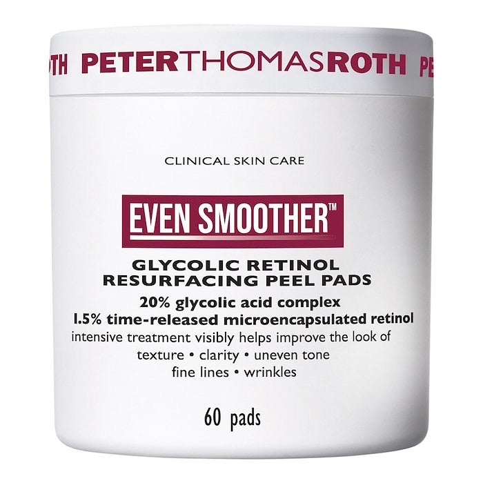 PETER THOMAS ROTH, EVEN SMOOTHER GLYCOLIC RETINOL RESURFACING PEEL PADS