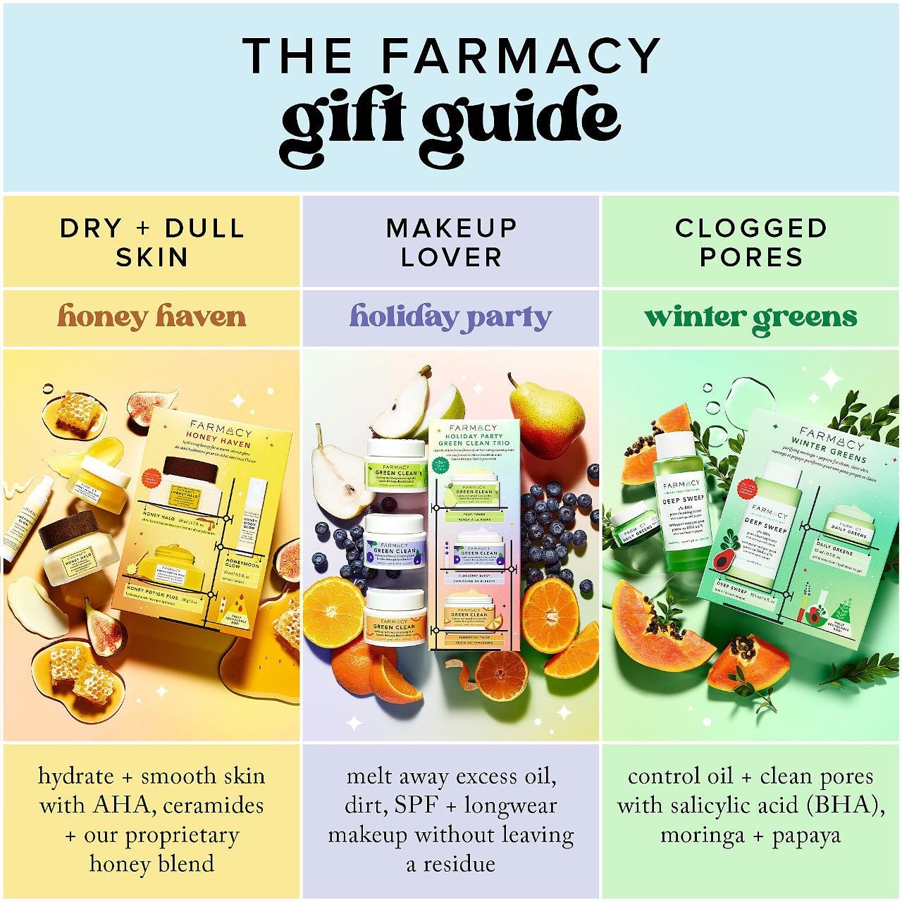 FARMACY, HOLIDAY PARTY GREEN CLEAN TRIO