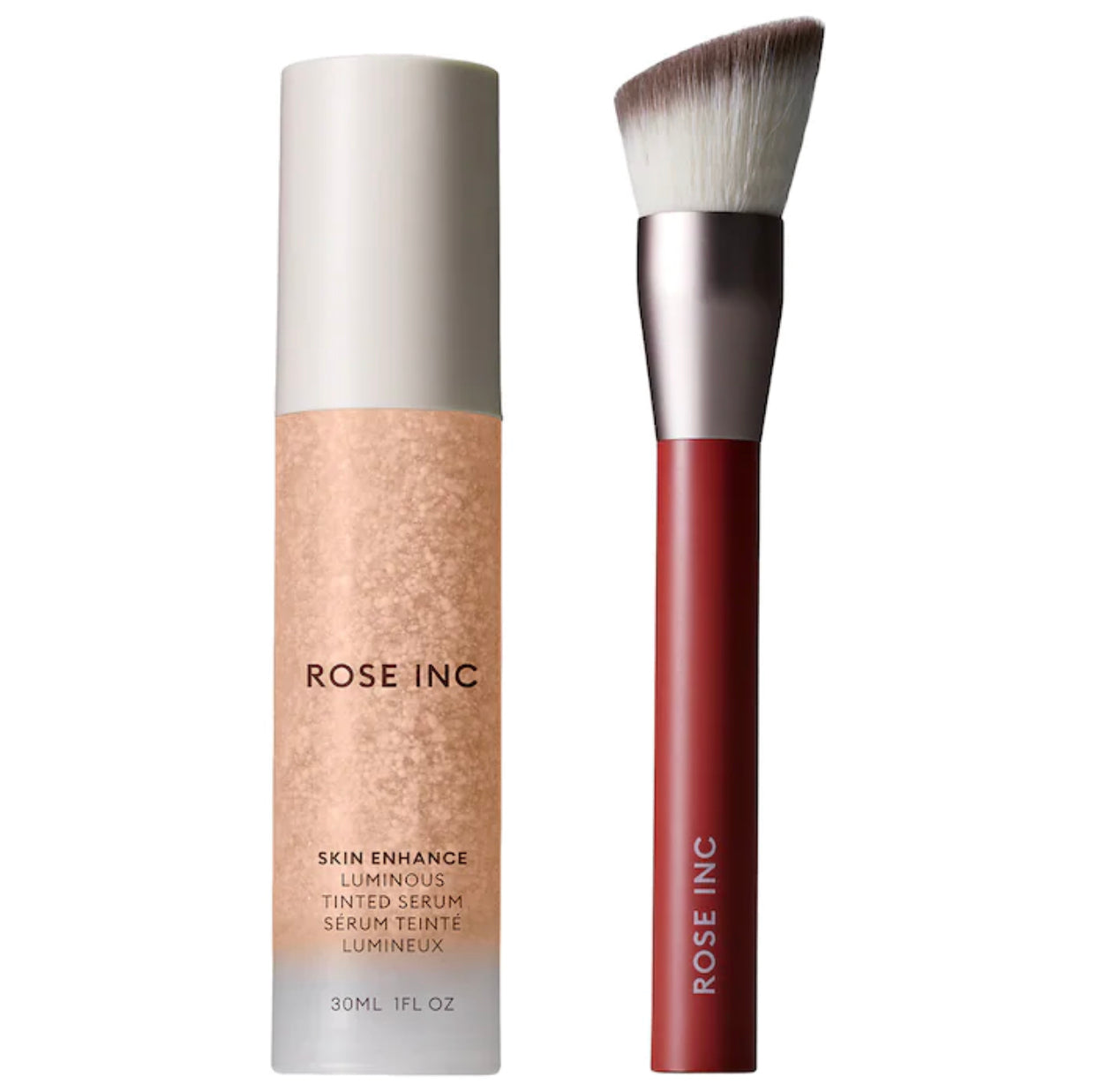 ROSE INC, SKIN ENHANCING DUO, LUMINOUS SKIN TINT & FOUNDATION BRUSH
