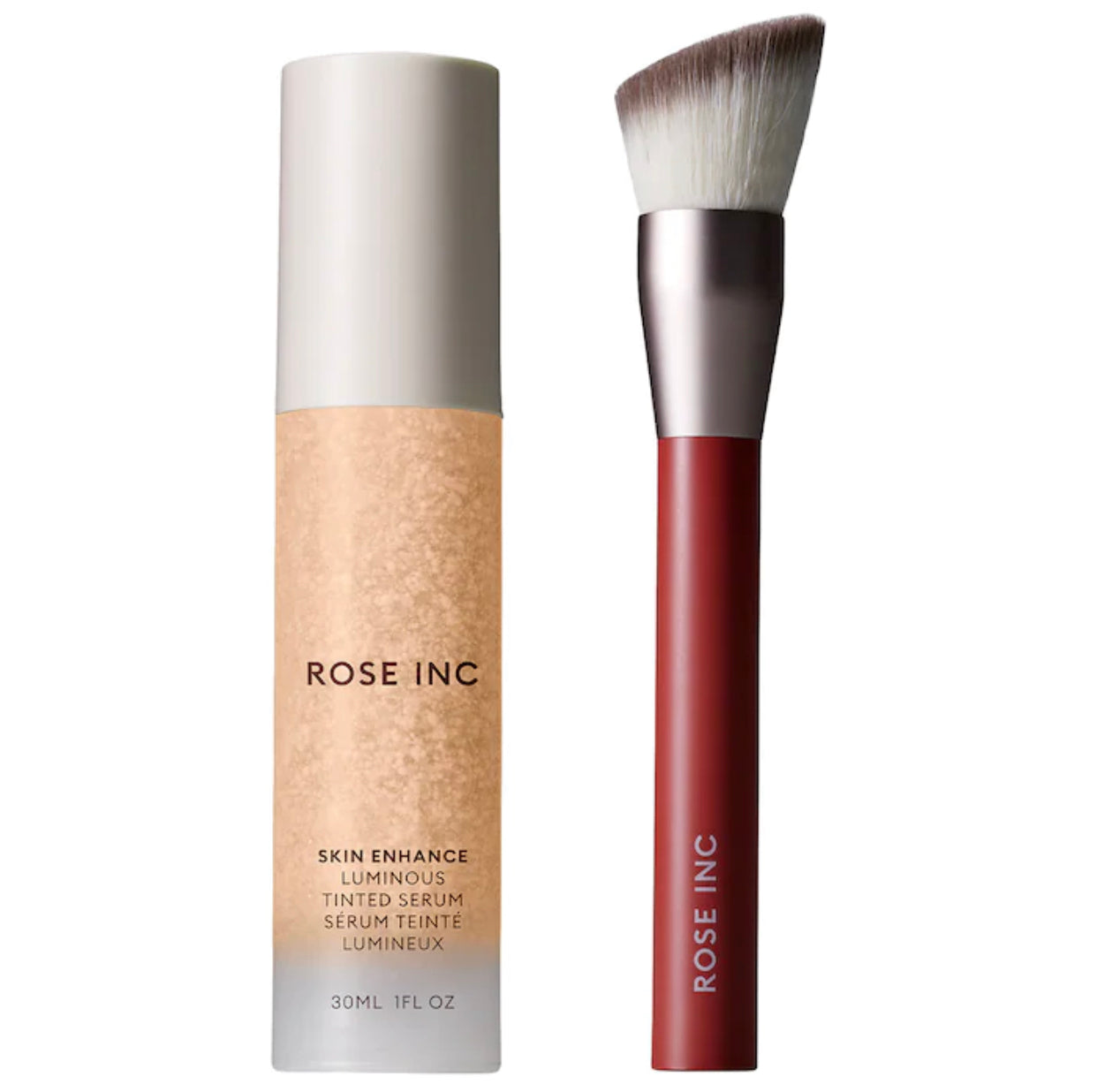 ROSE INC, SKIN ENHANCING DUO, LUMINOUS SKIN TINT & FOUNDATION BRUSH