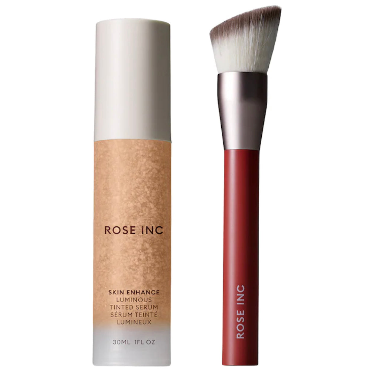 ROSE INC, SKIN ENHANCING DUO, LUMINOUS SKIN TINT & FOUNDATION BRUSH