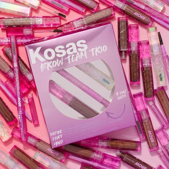 KOSAS, BROW TEAM EYEBROW PENCIL + EYEBROW GEL TRIO SET