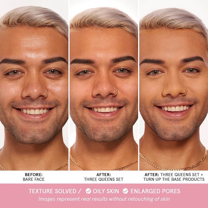 ONE/SIZE BY PATRICK STARRR, THREE QUEENS PRIMER, POWDER AND SETTING SPRAY SET