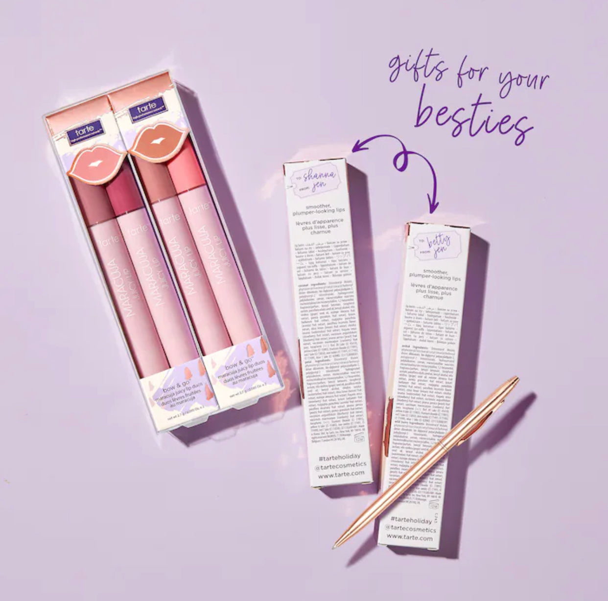 TARTE, BOW & GO MARACUJA JUICY LIP BALM SET,