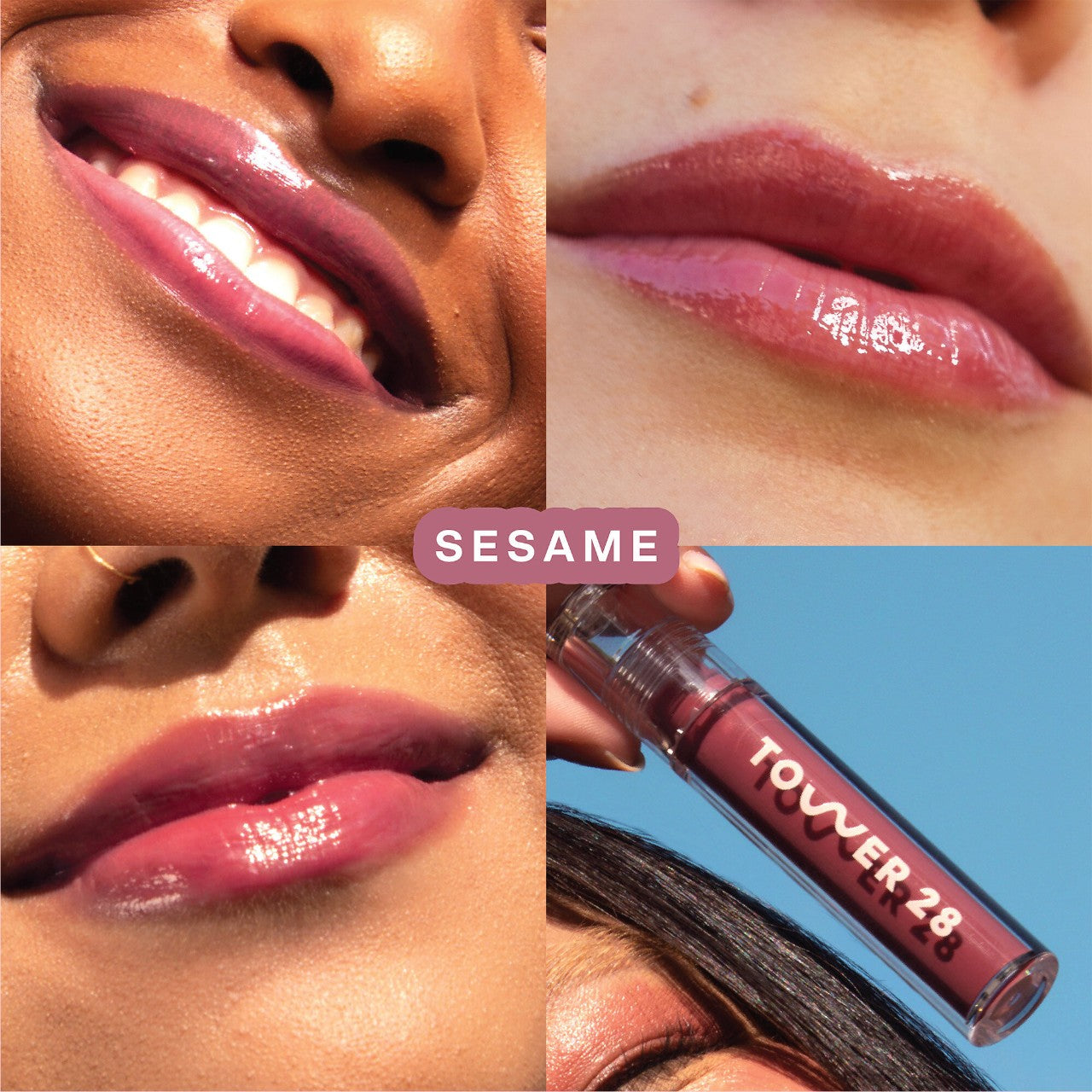 Tower 28 Beauty It's a Mauve-ment Lip Gloss + Cream Blush Duo Set