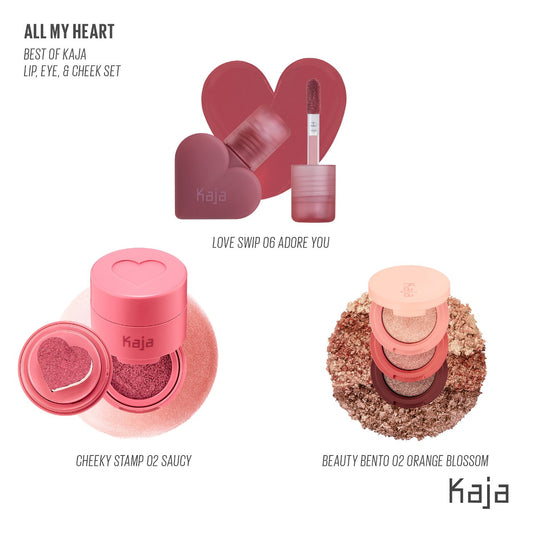 Kaja ALL MY HEART Lip, Eye, and Cheek Set