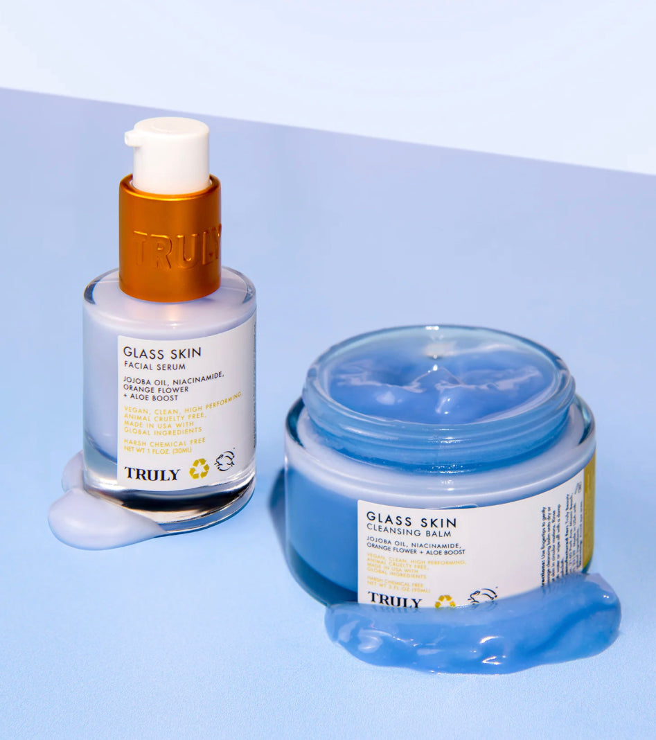 TRULY BEAUTY, Glass Skin Set Plump And Clear Cleansing Balm + Facial Serum