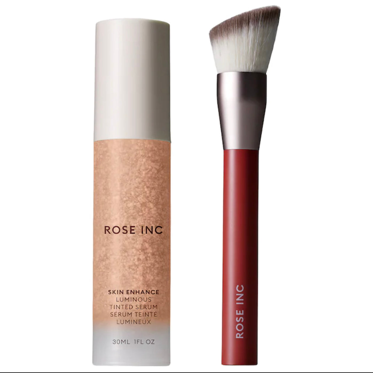 ROSE INC, SKIN ENHANCING DUO, LUMINOUS SKIN TINT & FOUNDATION BRUSH
