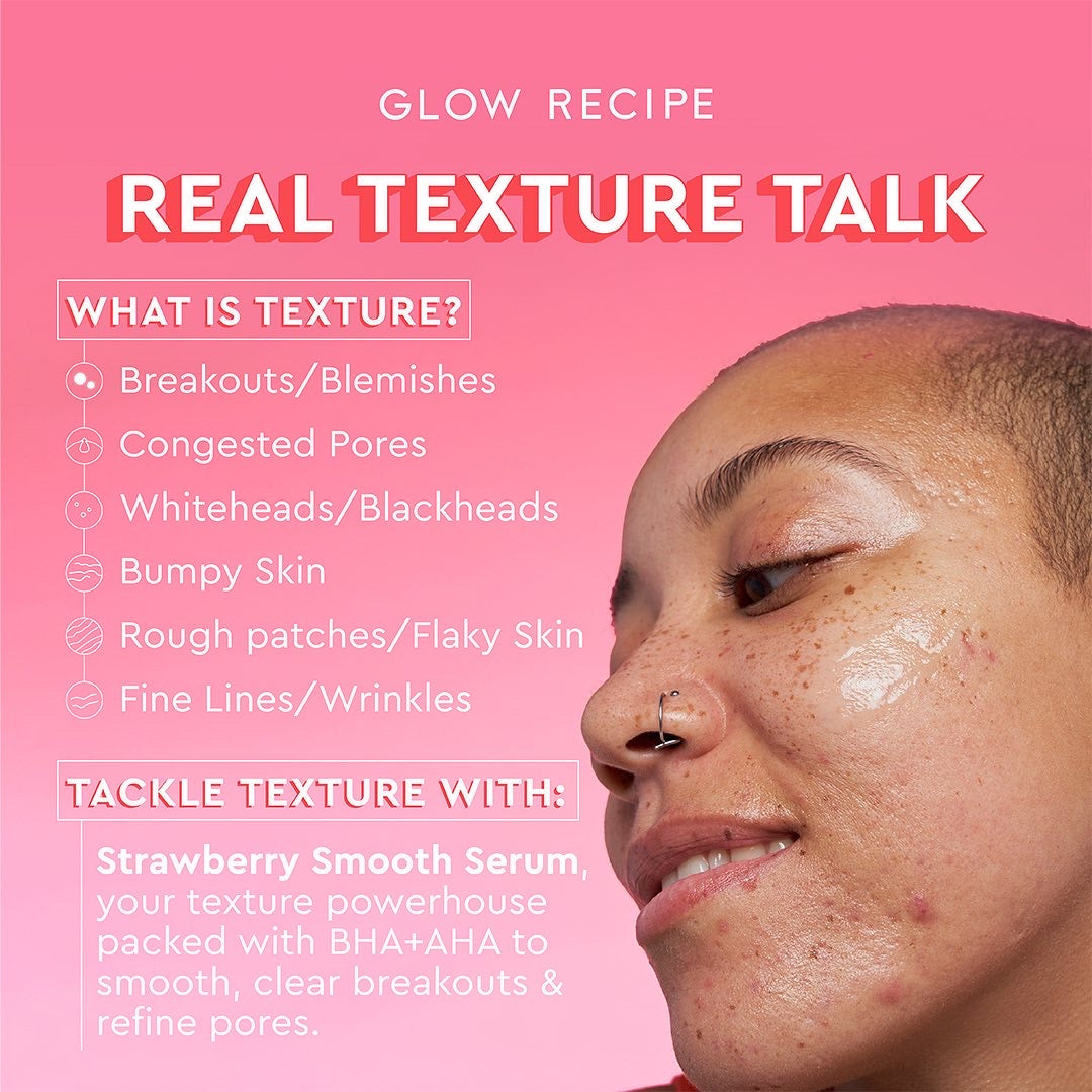 GLOW RECIPE, STRAWBERRY SMOOTH BHA + AHA SALICYLIC ACID SERUM