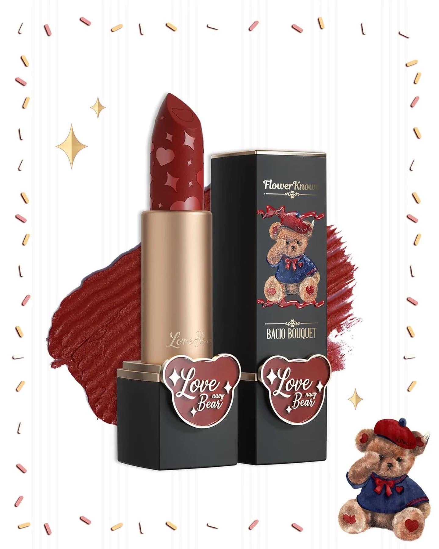 FLOWER KNOWS, LOVE BEAR MATTE LIPSTICK
