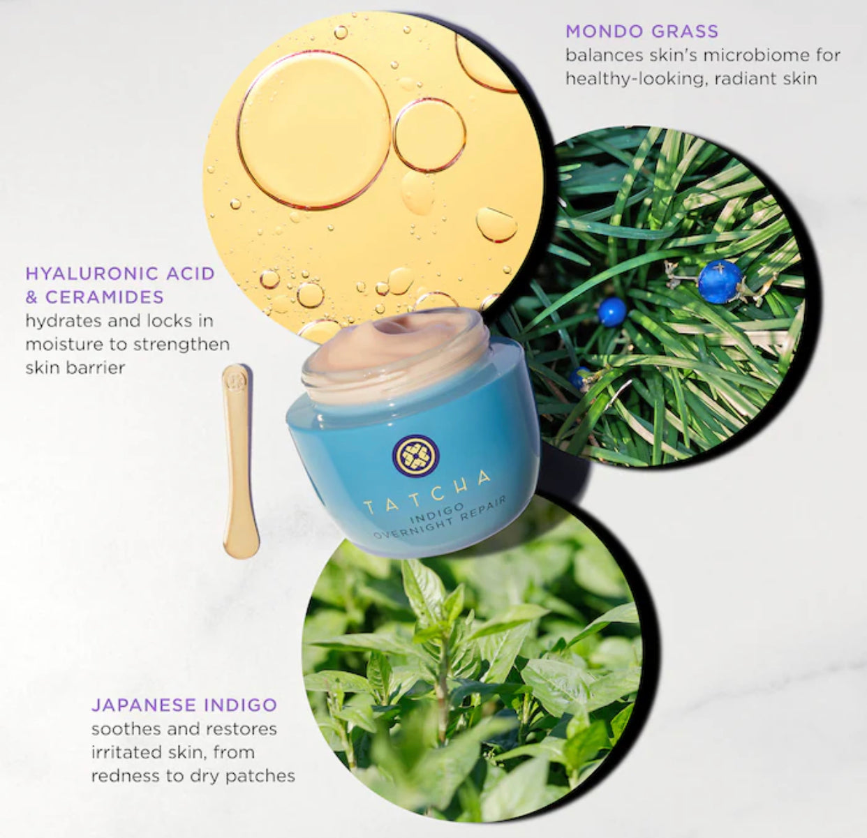 TATCHA, Indigo Overnight Repair Serum in Cream Treatment