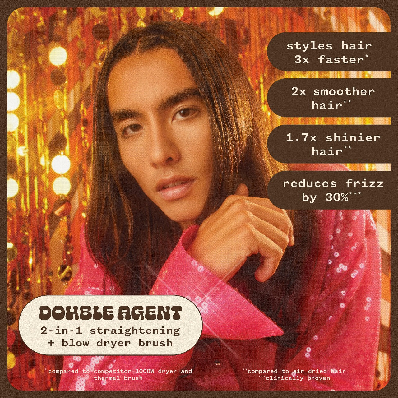 AMIKA, Smooth Talker Double Agent Straightening Blow Dry Brush Hair Set