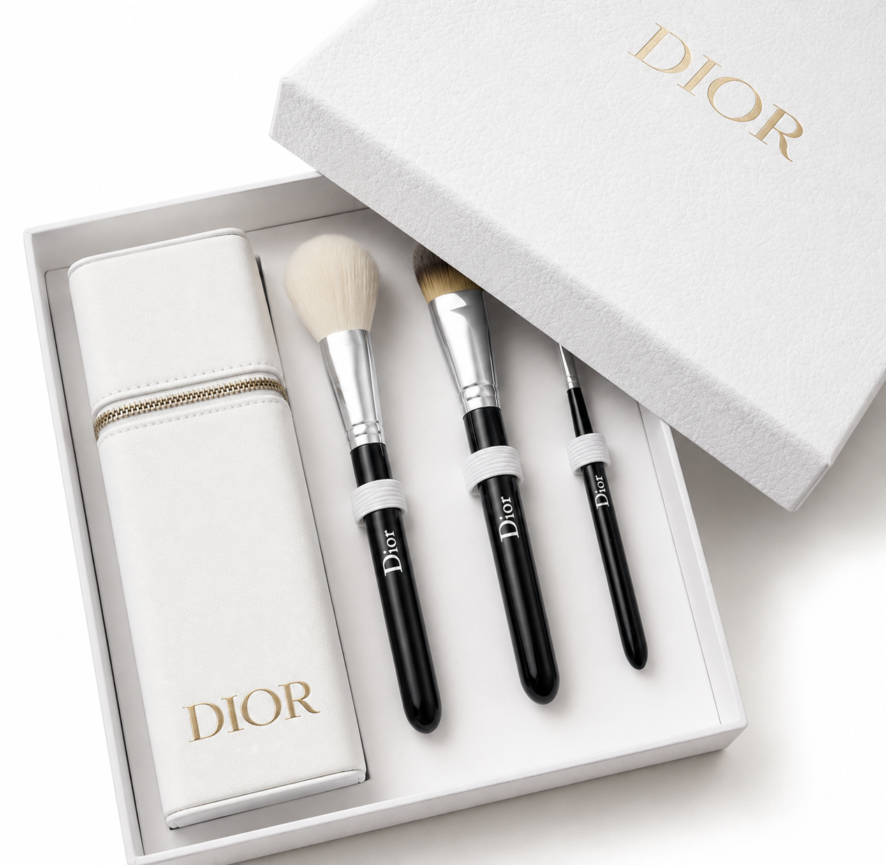 Dior Backstage 3pc Makeup Brush Set + Case Limited Ed Gift Boxed