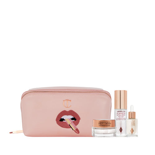 CHARLOTTE TILBURY, NEW! PILLOW TALK MAKEUP BAG & GLOWING SKIN KIT LIMITED EDITION TRAVEL KIT