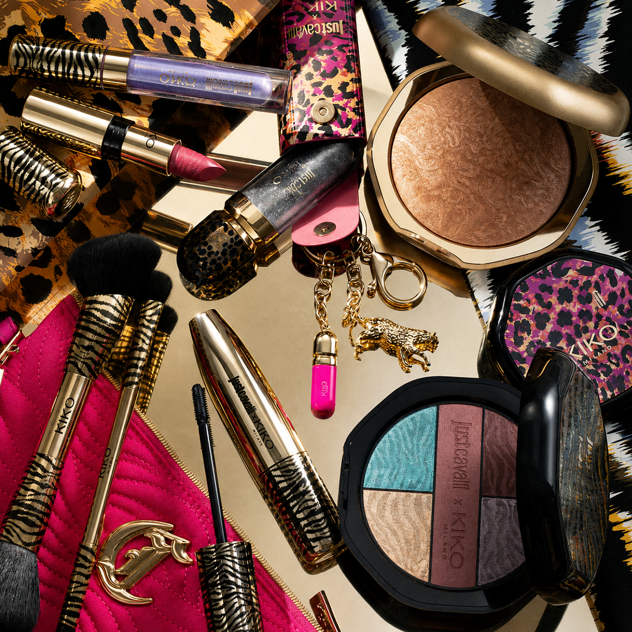 KIKO MILANO, Just Cavalli X Kiko Milano My Secret Desire Brush Set Set with beauty pouch and two brushes