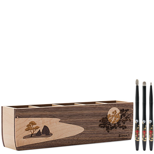 SONIA G. Japanese Gardens Brush Holder & Brush Set