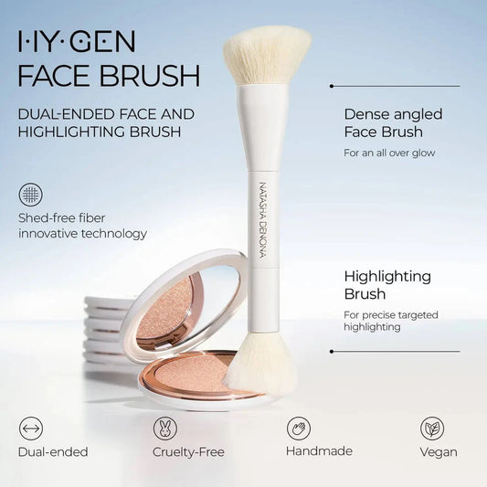 NATASHA DENONA, HY-GEN FACE BRUSH DUAL-ENDED FACE AND HIGHLIGHTING BRUSH