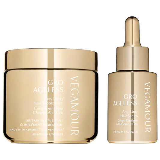 Vegamour, GRO AGELESS Anti-Gray Hair Serum and Gray Delay Hair Supplement Duo